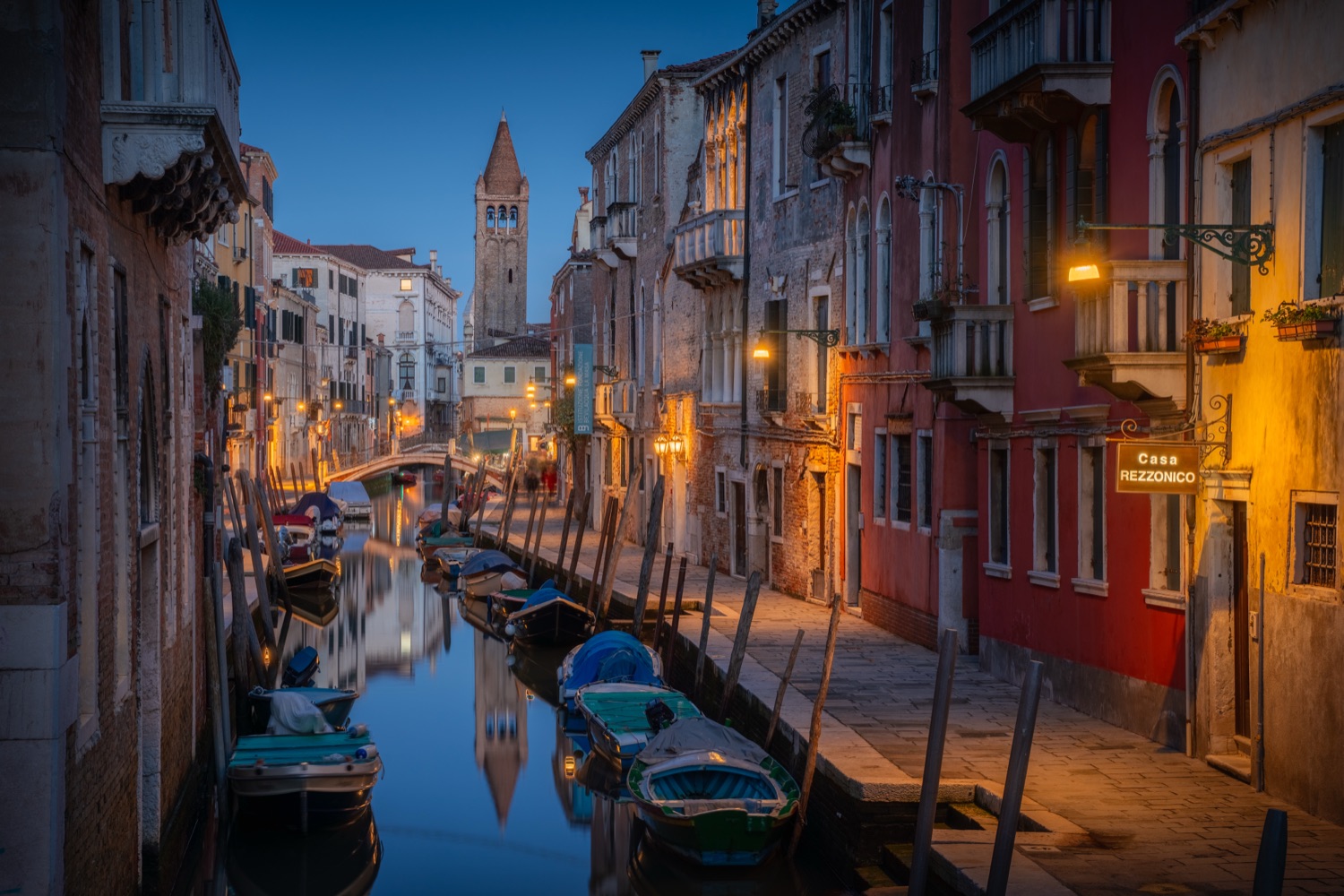 Venice canal at blue hour