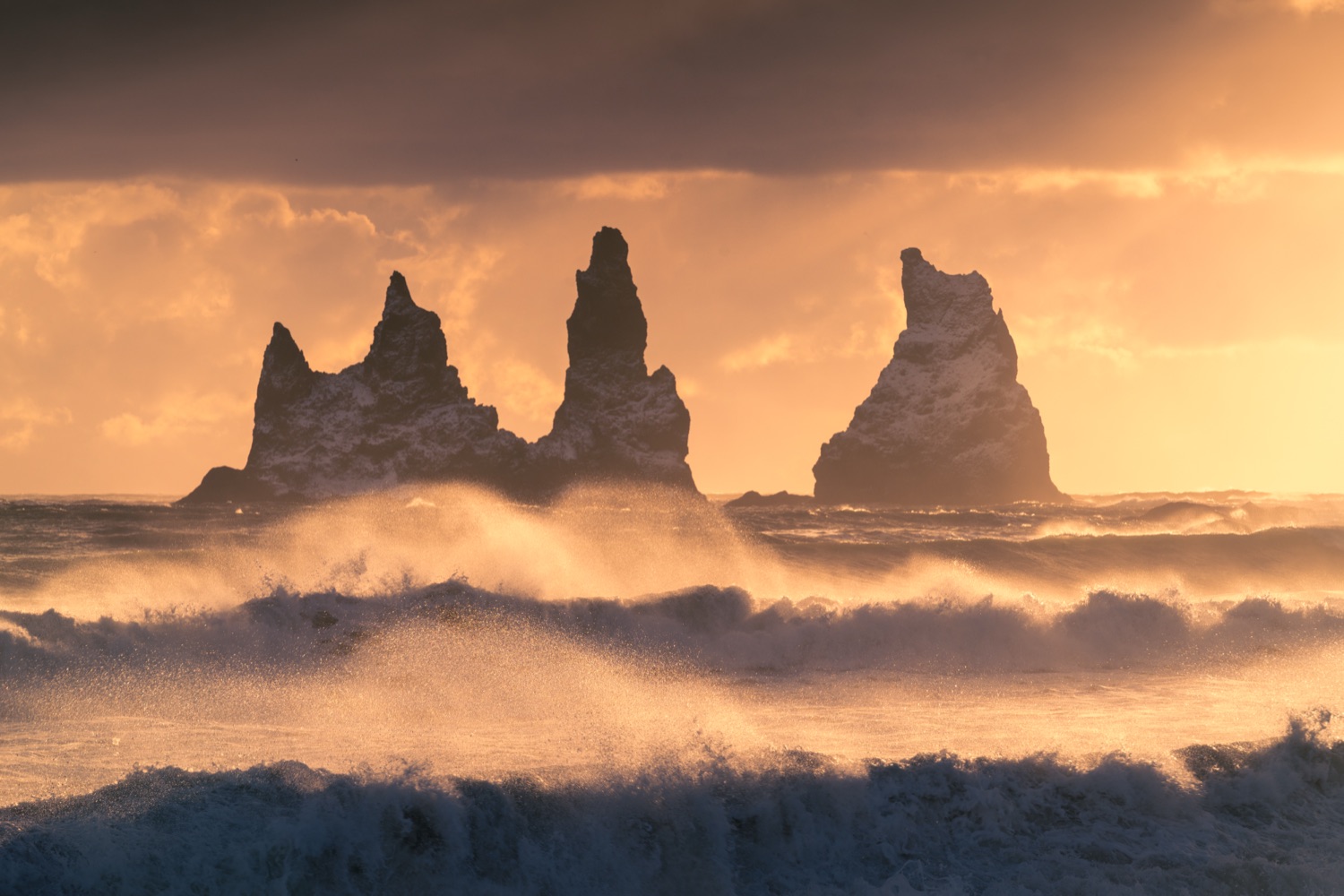 Iceland sea stacks at sunrise