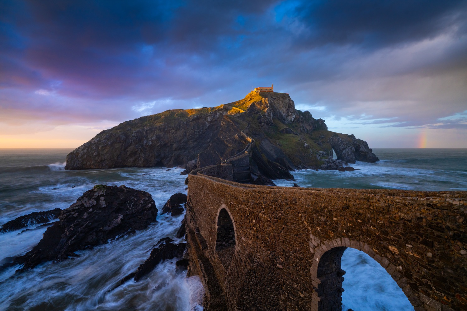 Basque coast at sunset